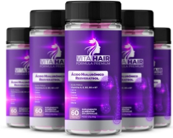 Kit Vita Hair com 5 frascos — 5 meses de uso